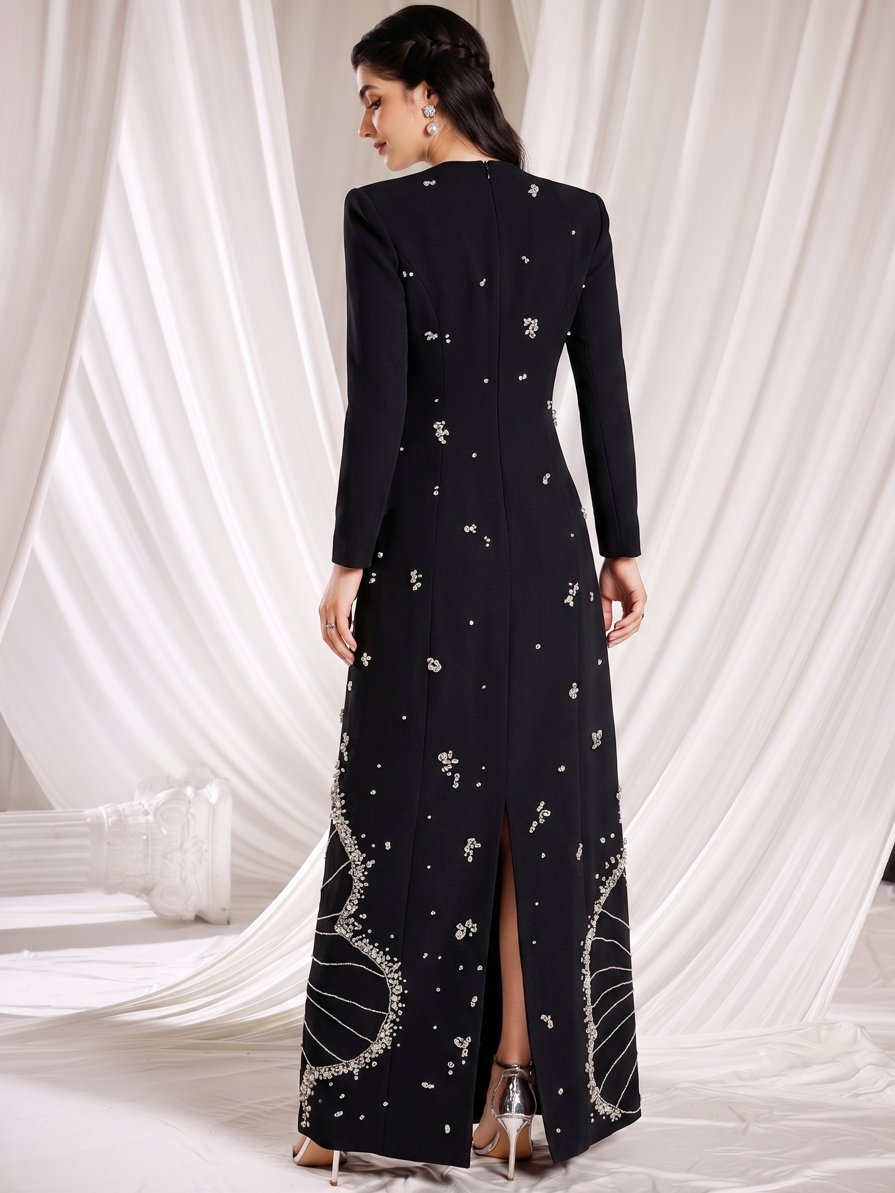 The Lyra Floral Column Gown