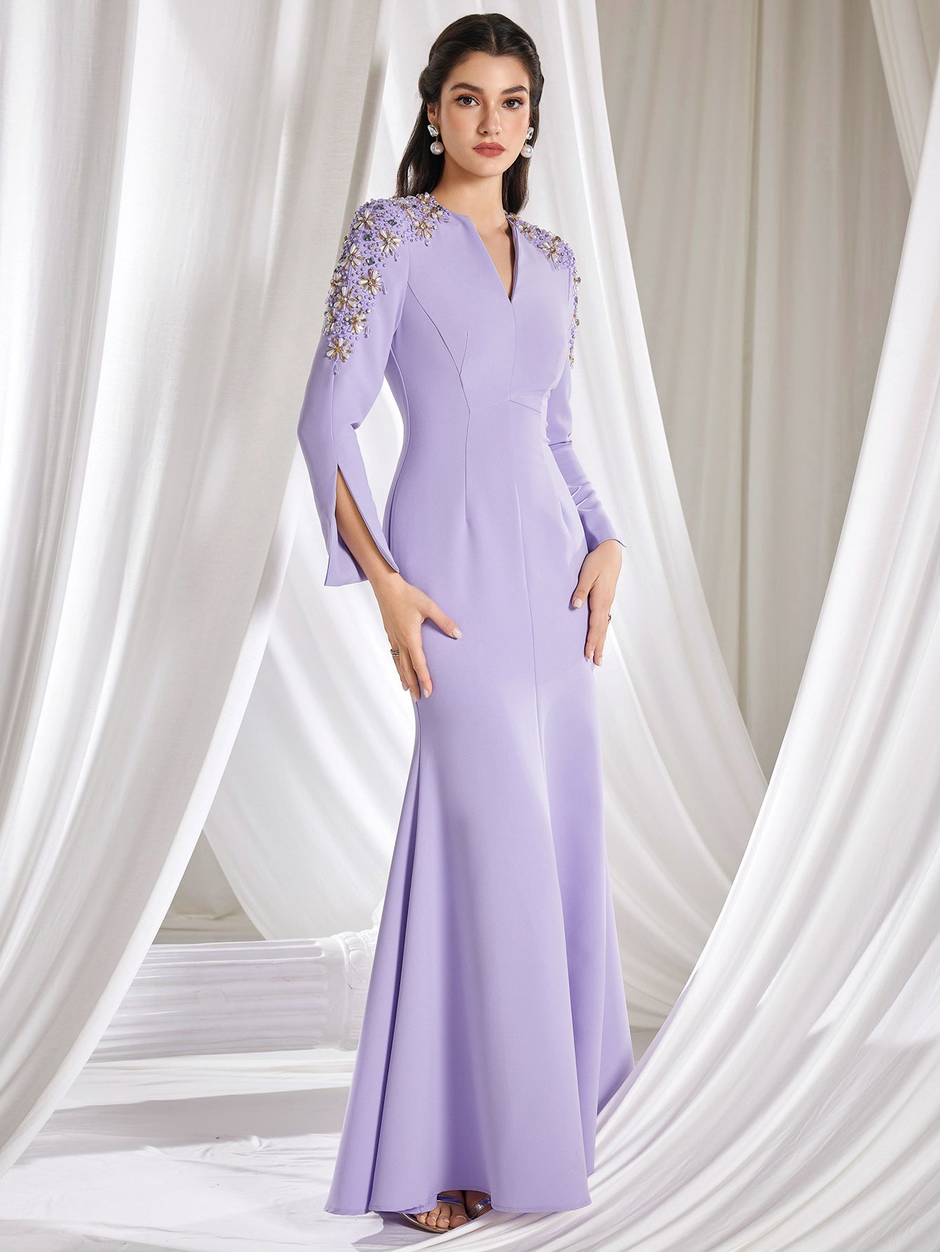 The Genevieve Hand-Embellished Maxi Gown