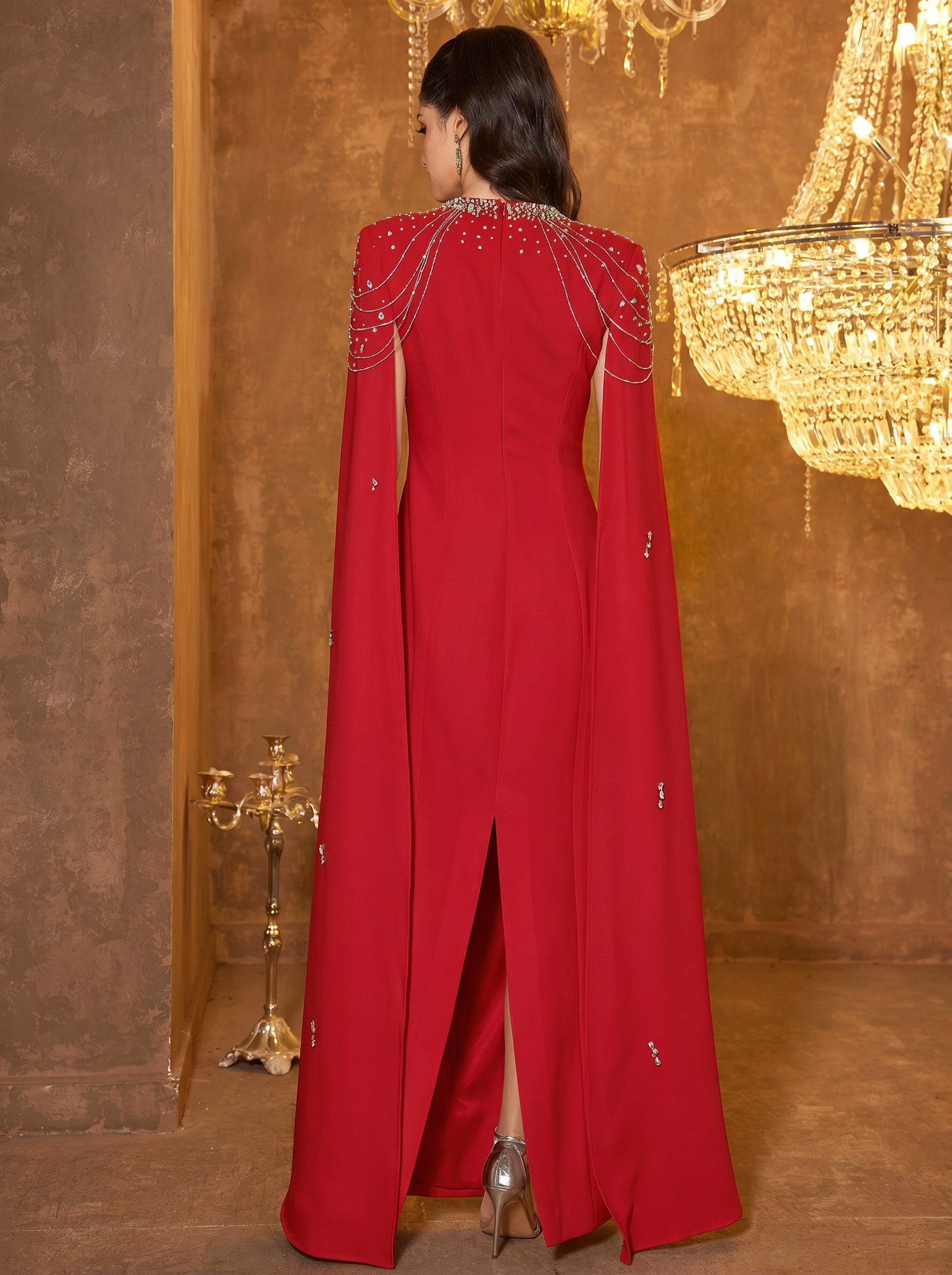The Scarlet Regal Cape Gown