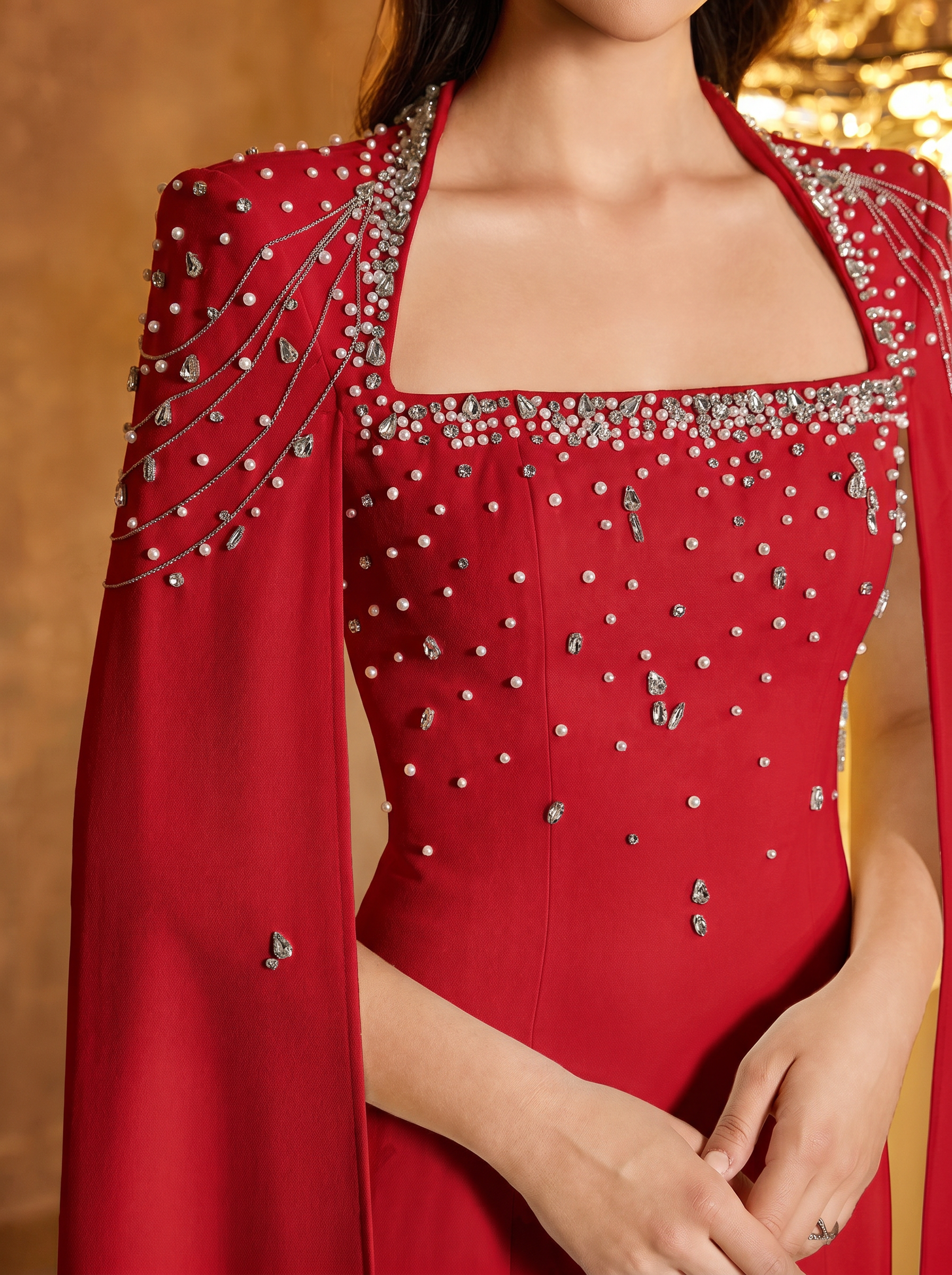 The Scarlet Regal Cape Gown