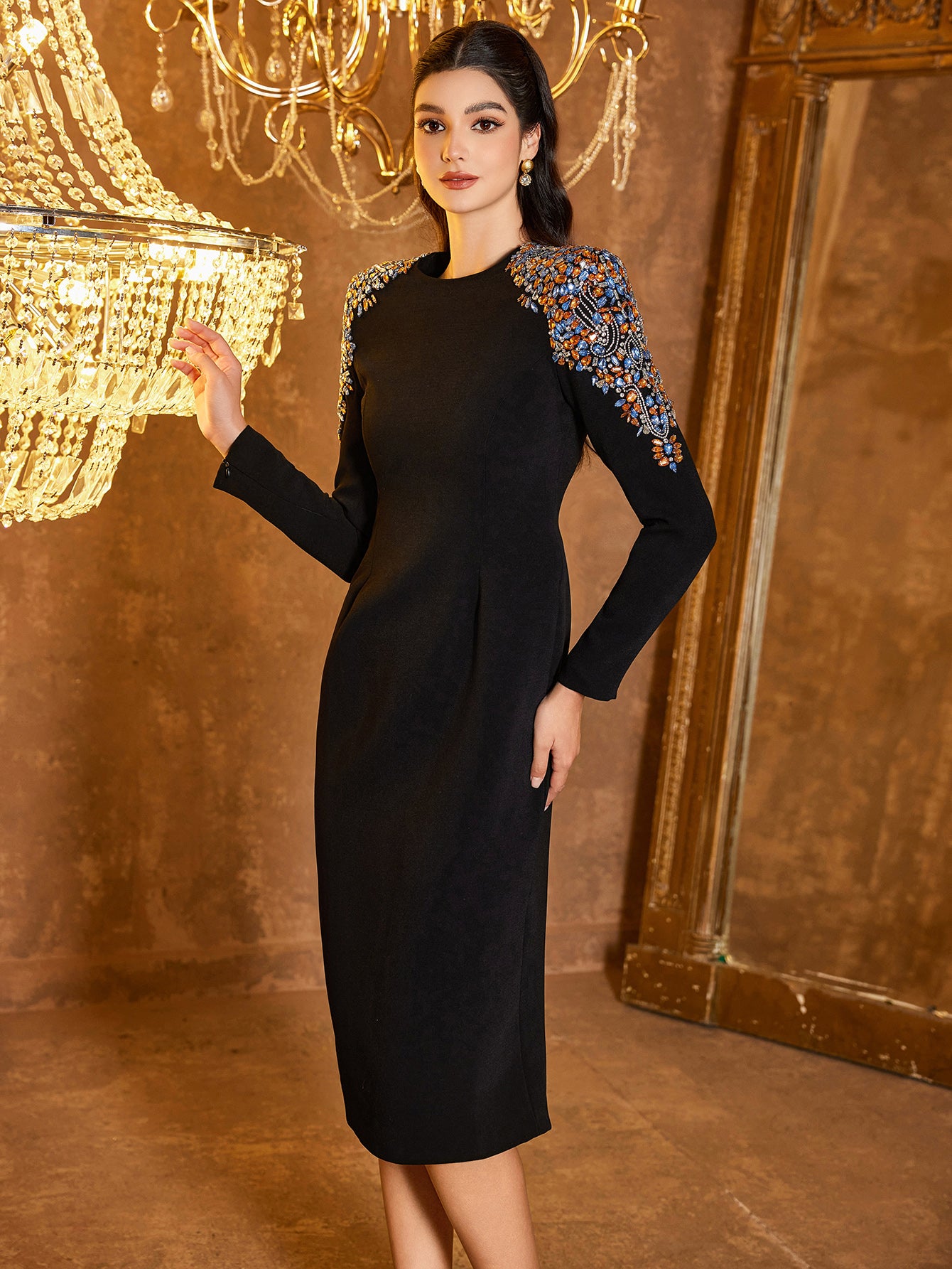 The Beatrice Embellished Midi Gown