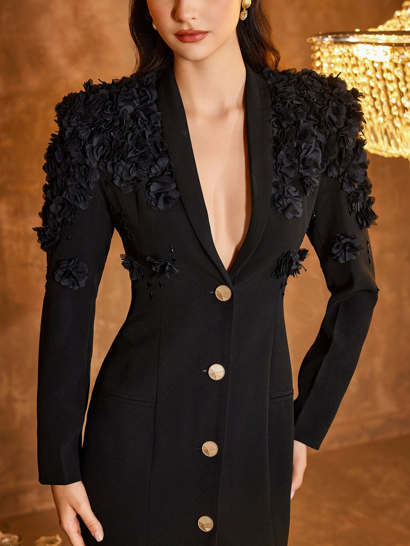 The Midnight Florence Petal Blazer Gown