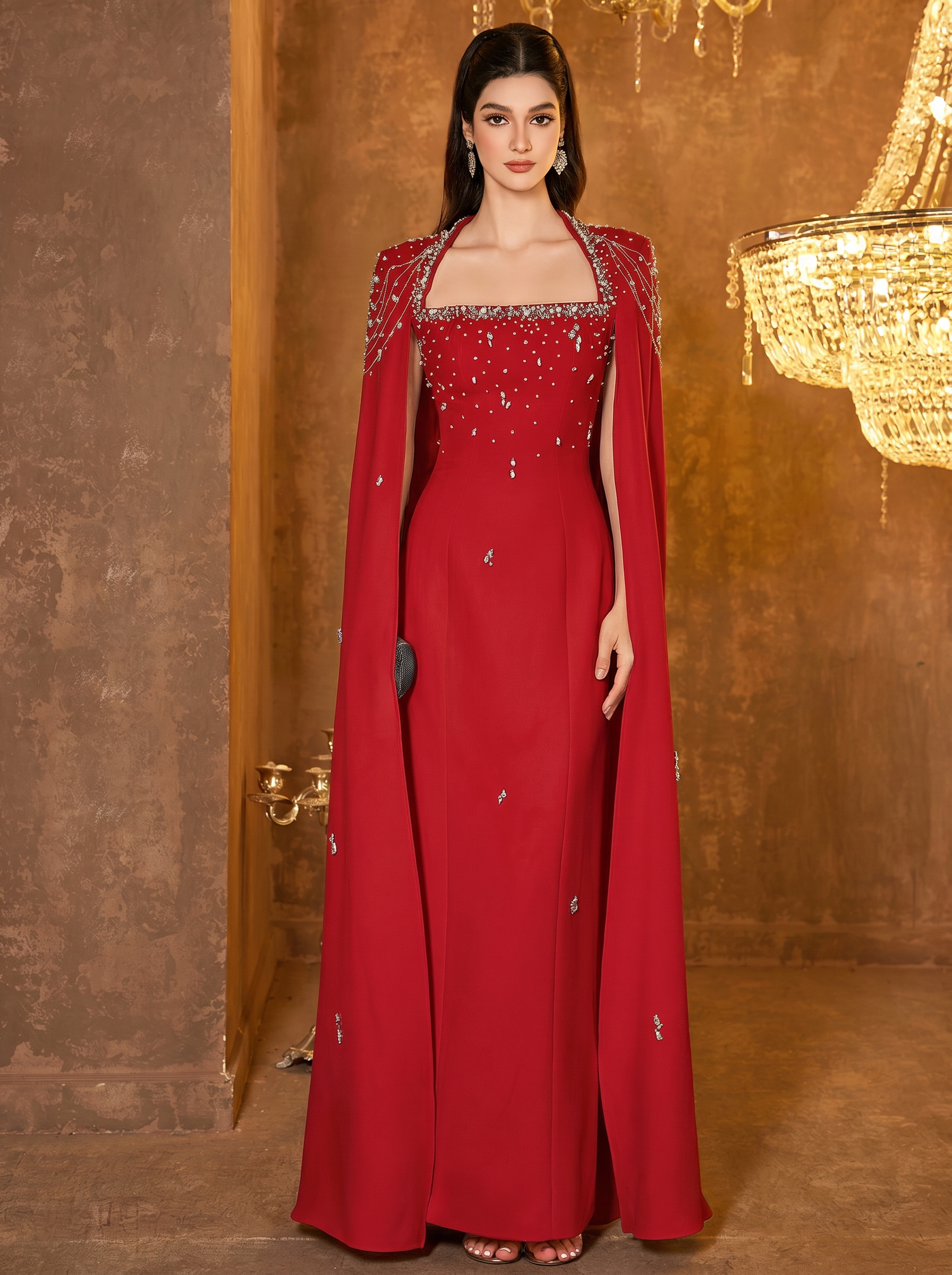 The Scarlet Regal Cape Gown